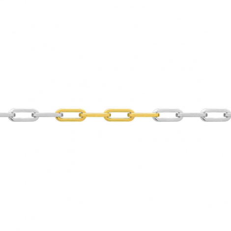 Bracelet or jaune et blanc 4mm