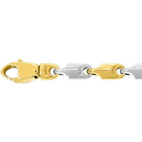 Bracelet or jaune et blanc 4mm