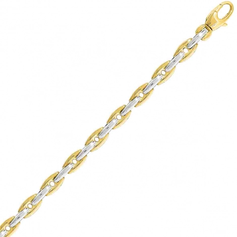 Bracelet or jaune et blanc 4mm