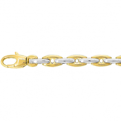 Bracelet or jaune et blanc 4mm