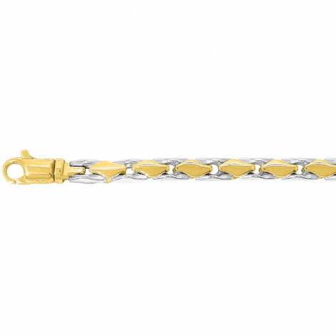 Bracelet or jaune et blanc 4mm