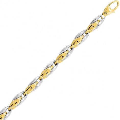 Bracelet or jaune et blanc 5.5mm