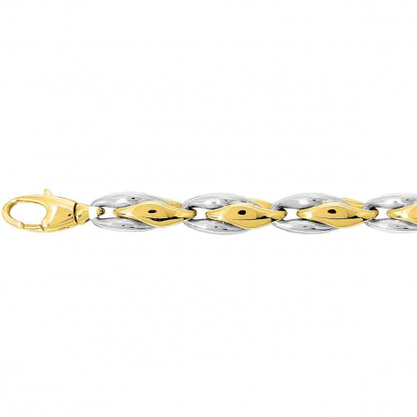 Bracelet or jaune et blanc 5.5mm
