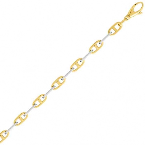Bracelet or jaune et blanc 5mm