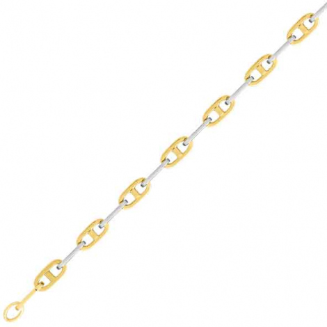 Bracelet or jaune et blanc 5mm