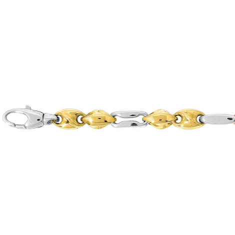 Bracelet or jaune et blanc 5mm