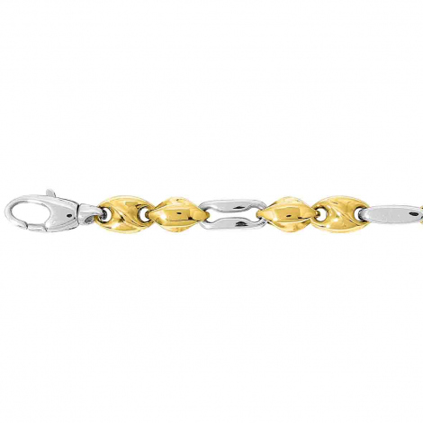 Bracelet or jaune et blanc 5mm