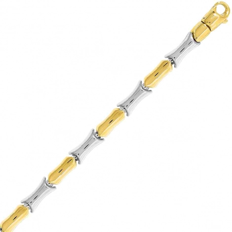 Bracelet or jaune et blanc 5mm