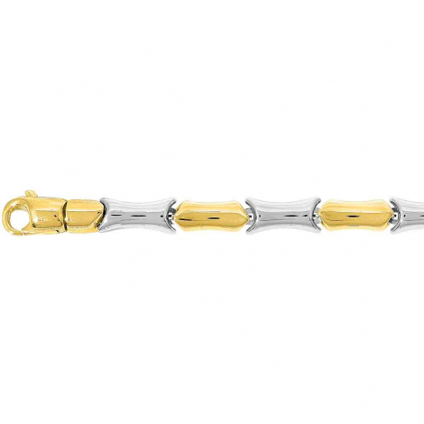 Bracelet or jaune et blanc 5mm
