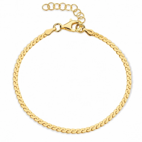 Bracelet plat en argent - plaqu-or - Naiomy