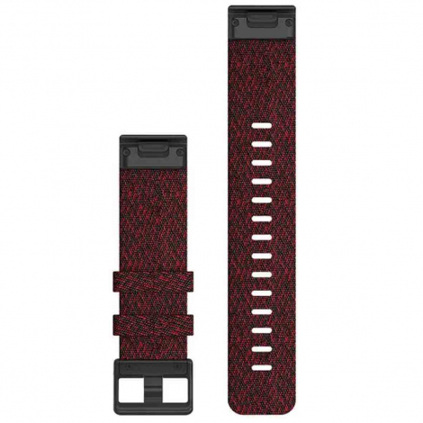 Bracelet QuickFit® 22 mm Nylon Rouge Chiné - Garmin