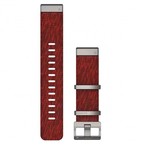 Bracelet QuickFit 22 mm Nylon tiss Rouge - Garmin