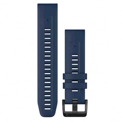 Bracelet QuickFit 22 mm - Silicone Bleu Captain, acier noir - Garmin