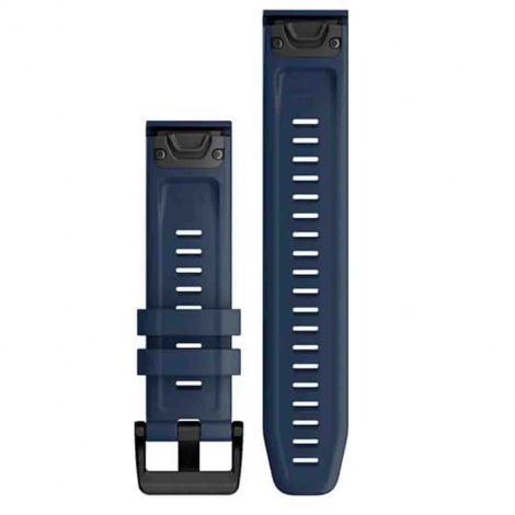 Bracelet QuickFit 22 mm - Silicone Bleu Captain, acier noir - Garmin