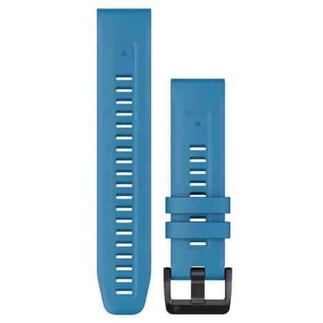 Bracelet QuickFit 22 mm - Silicone Bleu crulen, acier noir - Garmin
