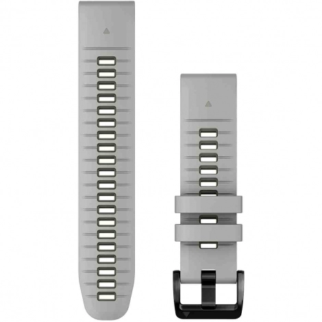 Bracelet QuickFit, 22mm, Silicone, Gris clair / Vert Moss - Garmin