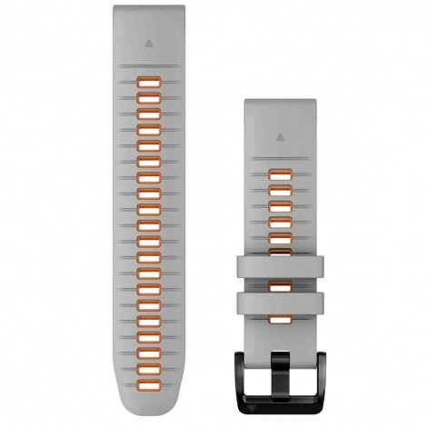 Bracelet QuickFit, 22mm, Silicone, Gris / Orange  - Garmin