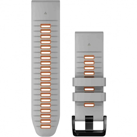 Bracelet QuickFit, 26mm, Silicone, Gris / Orange - Garmin