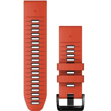 Bracelet QuickFit, 26mm, Silicone, Rouge feu / Graphite - Garmin