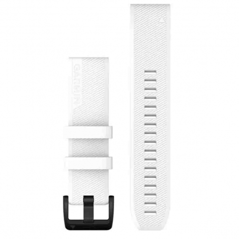 Bracelet QuickFit 22 mm - Silicone Blanc acier noir - Garmin
