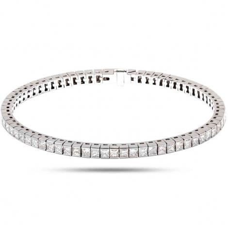 (2) Bracelet Rivire de diamants Princesse - 58 pierres