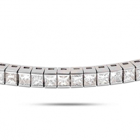 (2) Bracelet Rivire de diamants Princesse - 58 pierres