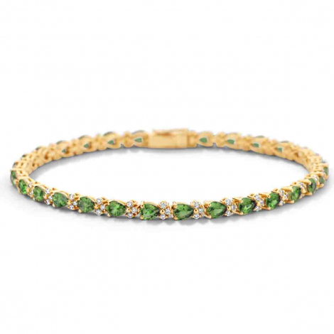 Bracelet Riviere Saphir Teal et Diamants à combiner