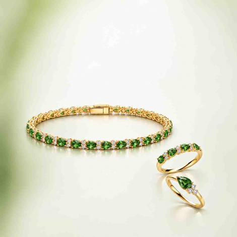 Bracelet Riviere Saphir Teal et Diamants