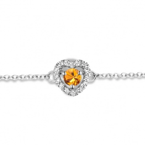 Bracelet Saphir Orange et Diamants- One More 