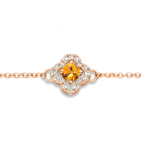 Bracelet Saphir Orange et Diamants Salina