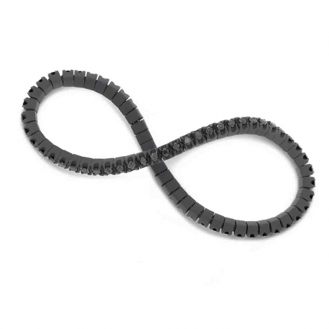 Bracelet tennis  Elastique Titane Noir - Mano J