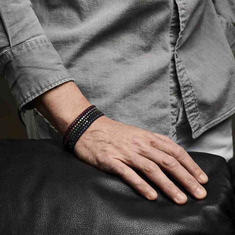 Bracelet tennis  Elastique Titane Noir - Mano J