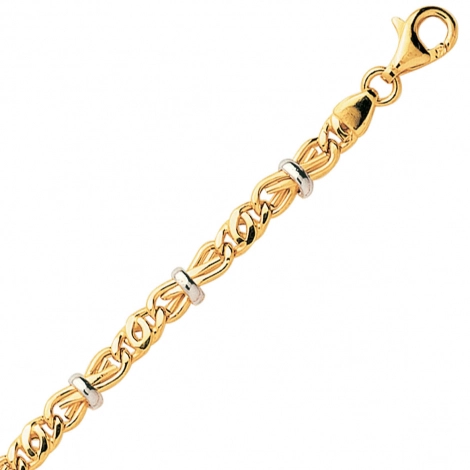 Chaine en or 9 carats et rhodium Fantaisie 4.5mm