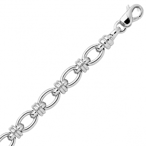 Chaine en or blanc Fantaisie 6mm