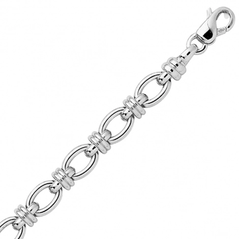Chaine en or blanc Fantaisie 6mm