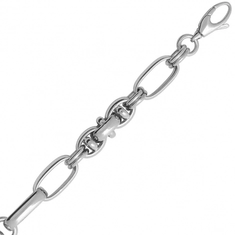 Chaine en or blanc Fantaisie 8mm