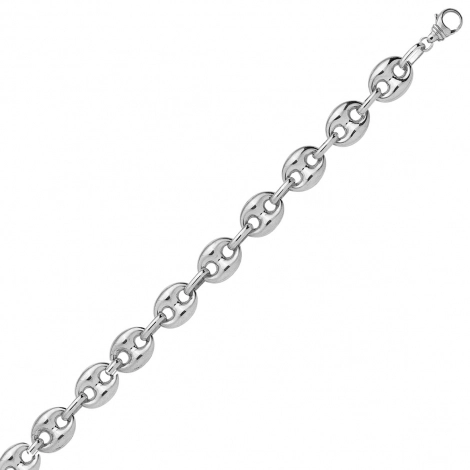 Chaine en or Grain de Caf 5 mm or blanc