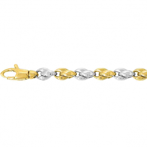 Chaine en or jaune et blanc Fantaisie 3.5mm