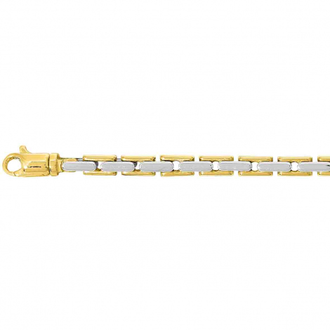 Chaine en or jaune et blanc Fantaisie 3.5mm