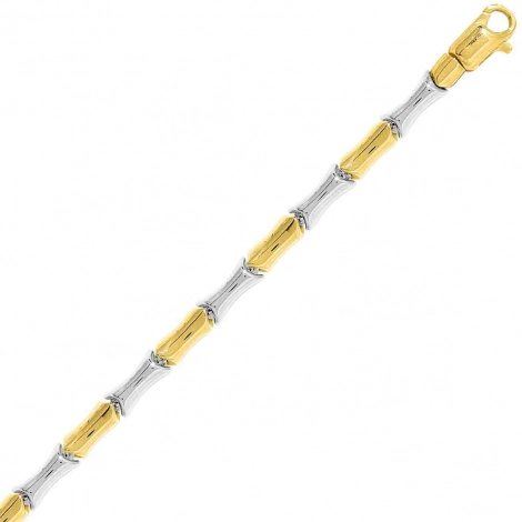 Chaine en or jaune et blanc Fantaisie 3mm
