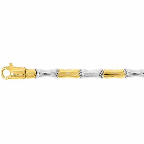 Chaine en or jaune et blanc Fantaisie 3mm