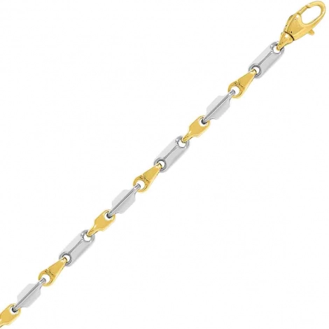 Chaine en or jaune et blanc Fantaisie 3mm