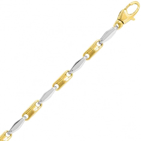 Chaine en or jaune et blanc Fantaisie 3mm