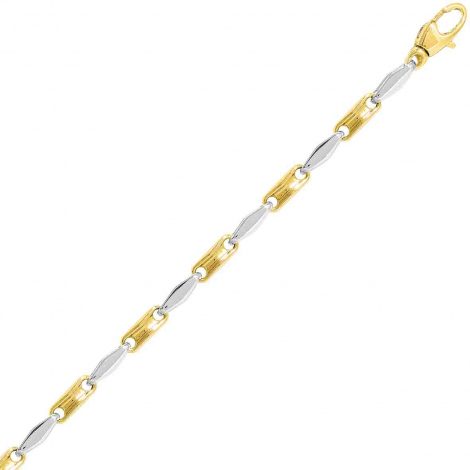 Chaine en or jaune et blanc Fantaisie 3mm