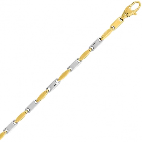 Chaine en or jaune et blanc Fantaisie 3mm
