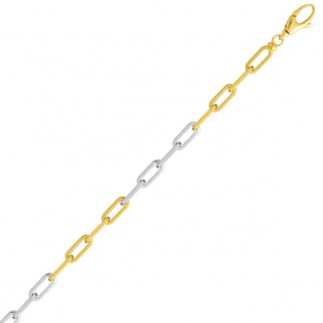 Chaine en or jaune et blanc Fantaisie 4mm