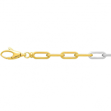 Chaine en or jaune et blanc Fantaisie 4mm