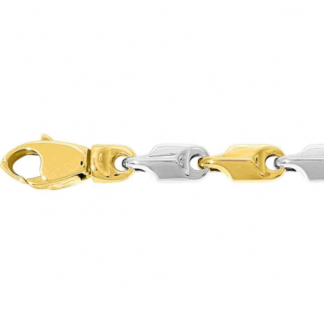 Chaine en or jaune et blanc Fantaisie 4mm