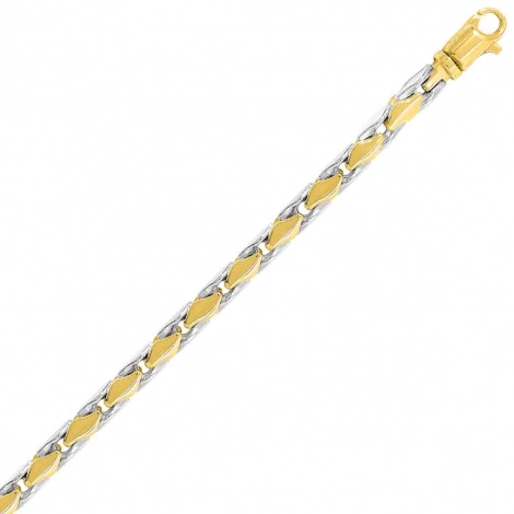 Chaine en or jaune et blanc Fantaisie 4mm