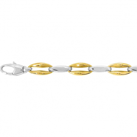 Chaine en or jaune et blanc Fantaisie 5mm